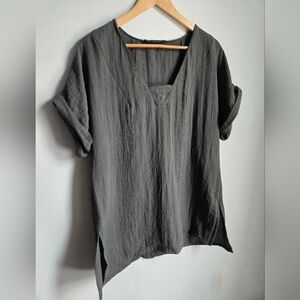 ZARA Hunter Green Square Neckline Tunic